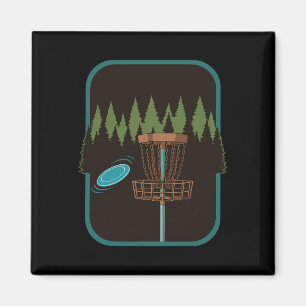 Disc Golf Scene Forest Sket Flying Disc Fun Magnet