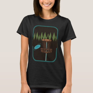 Disc Golf Scene Forest Sket Flying Disc Fun T-Shirt