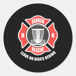 Disc Golf Search And Rescue Leave No Discs Behind  Classic Round Sticker