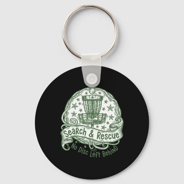 Disc Golf Search And Rescue No Disc Left Behind _2 Keychain (Front)