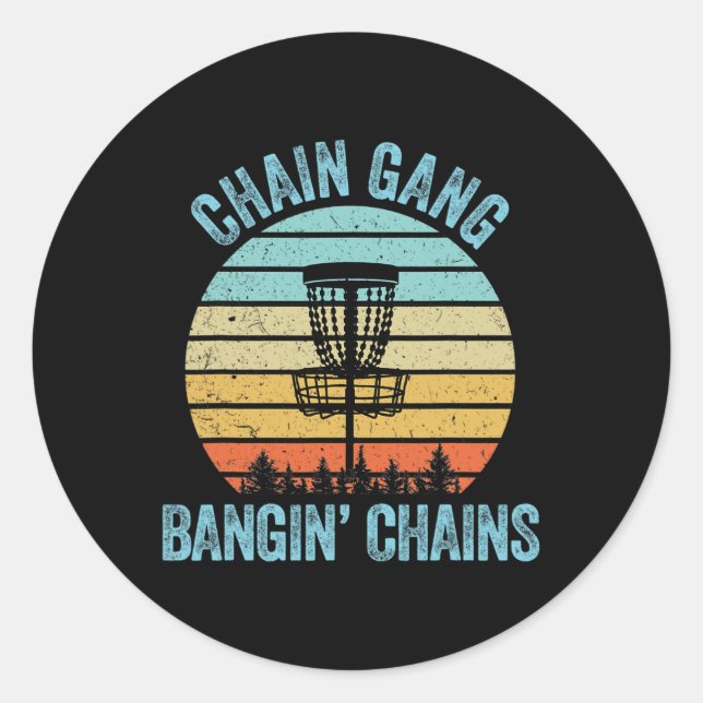 Disc Golf Shirt Funny Chain Retro Disc Golf Gift  Classic Round Sticker (Front)