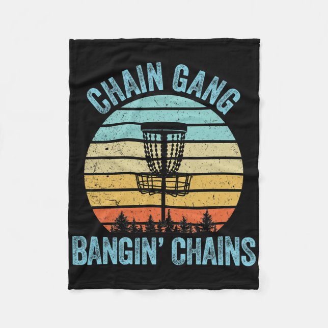 Disc Golf Shirt Funny Chain Retro Disc Golf Gift  Fleece Blanket (Front)