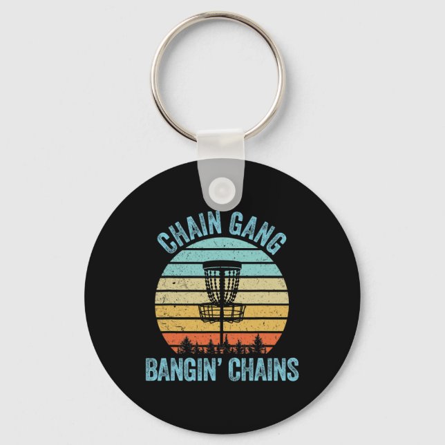 Disc Golf Shirt Funny Chain Retro Disc Golf Gift  Keychain (Front)