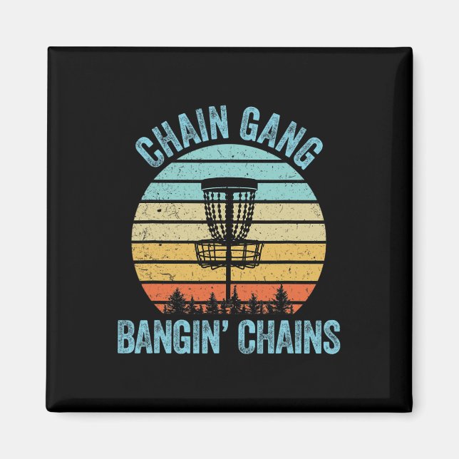 Disc Golf Shirt Funny Chain Retro Disc Golf Gift  Magnet (Front)