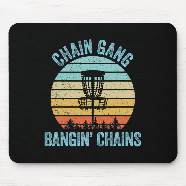 Disc Golf Shirt Funny Chain Retro Disc Golf Gift  Mouse Pad (Front)