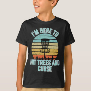 Disc Golf Shirt Funny Hit Trees And Curse Retro Di