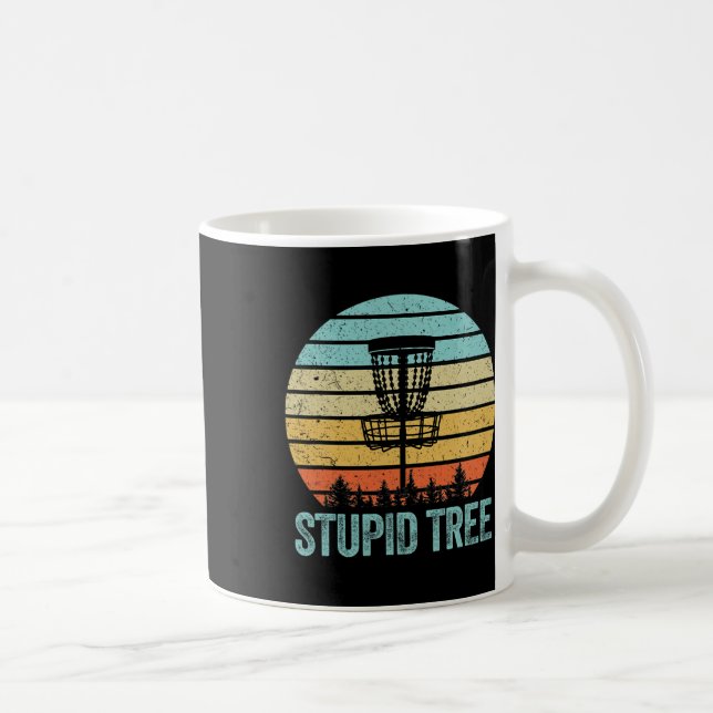 Disc Golf Shirt Funny Stupid Tree Retro Disc Golf  Coffee Mug (Right)