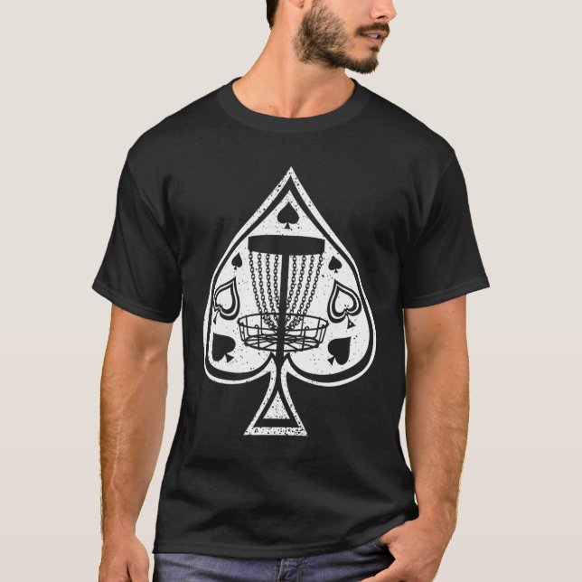 Disc Golf Shirts Men Disc Golf Tee Ace Of Spades  (Front)