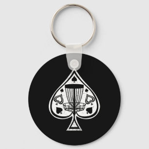 Disc Golf Shirts Men Disc Golf Tee Ace Of Spades Keychain