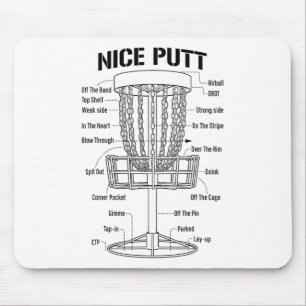 Disc Golf Sket Nice Putt Funny Putting Jargon Diag Mouse Pad