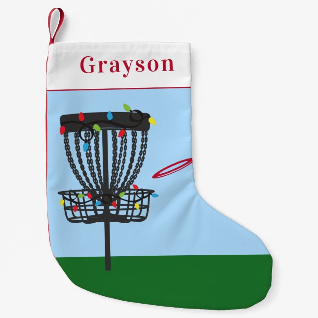 Disc Golf Small Christmas Stocking (Front)