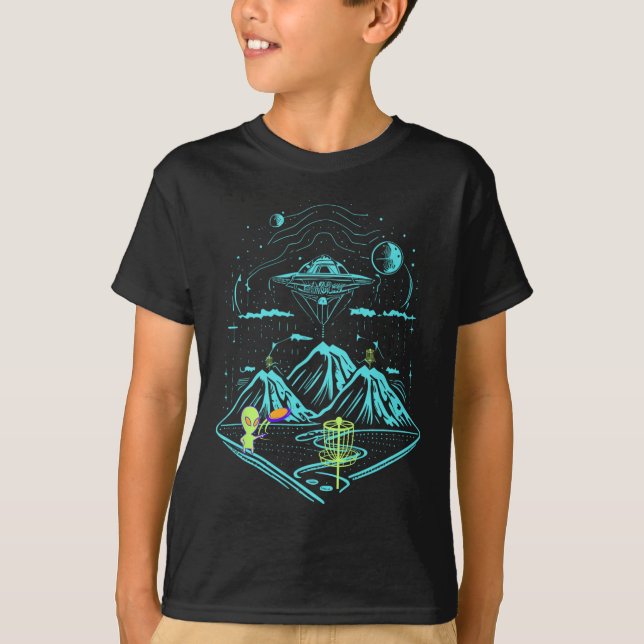 Disc Golf Space Alien Course  T-Shirt (Front)