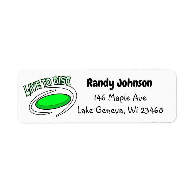 Disc Golf Sport | Live to Disc (Front)