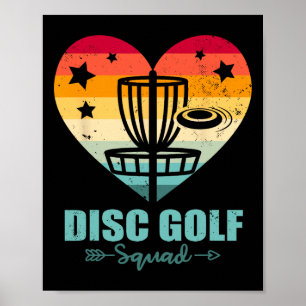 Disc Golf Squad Vintage Heart Funny Disc Golf Play Poster