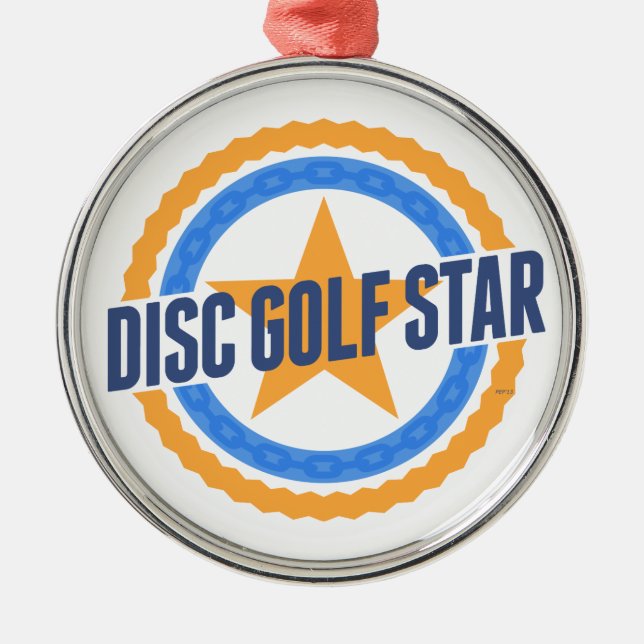Disc Golf Star Metal Ornament (Front)