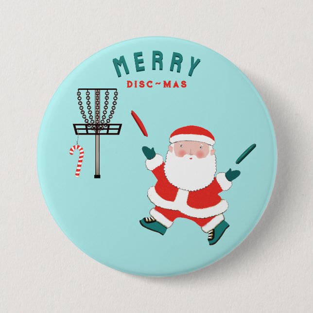 Disc Golf Stocking Stuffers 3 Inch Round Button (Front)