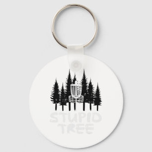 Disc Golf Stupid Tree Funny Frisbee Golfer Frolf M Keychain