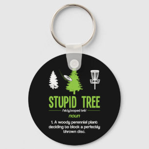 Disc Golf Stupid Tree Noun Dictionary Gift Midrang Keychain