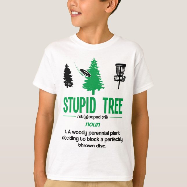 Disc Golf Stupid Tree Noun Dictionary Gift Midrang T-Shirt (Front)