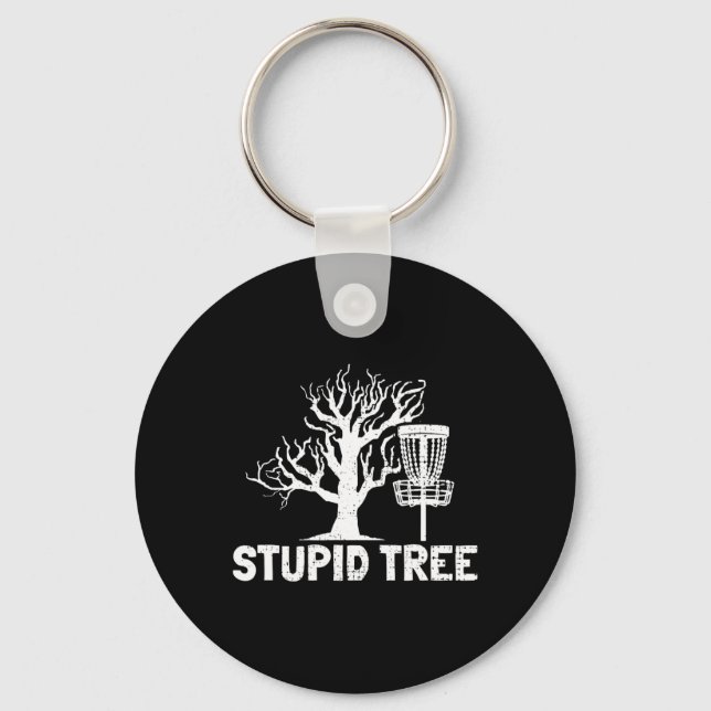 Disc Golf Stupid Tree Noun Dictionary Gifts Midran Keychain (Front)