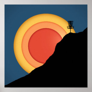 Disc Golf Sunset Poster