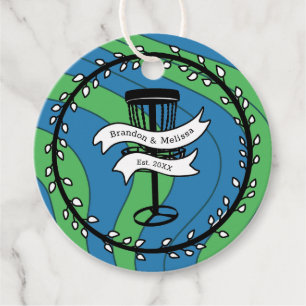 Disc Golf Themed   Blue and Green Pop Art Favour Tags