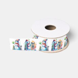 Disc Golf Themed Christmas Grosgrain Ribbon