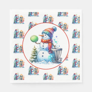 Disc Golf Themed Christmas Party Napkin