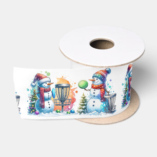 Disc Golf Themed Christmas Satin Ribbon