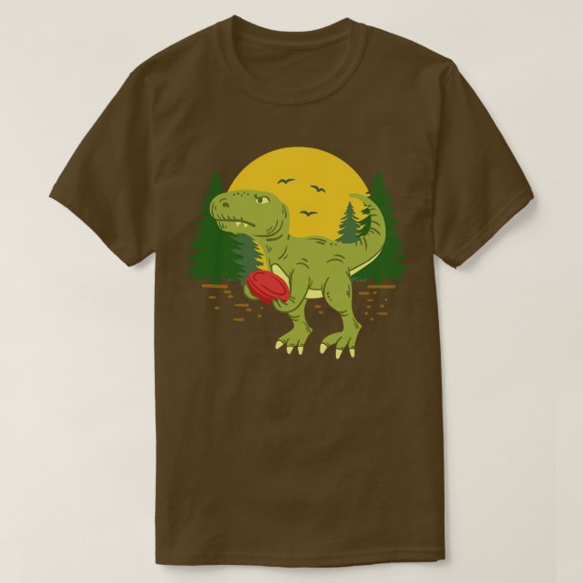Disc Golf TRex Dinosaur T-Shirt (Design Front)