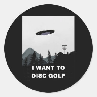 Disc Golf Ufo  Classic Round Sticker