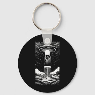 Disc Golf Ufo Funny Flying Saucer Alien Abduction Keychain