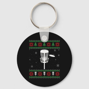 Disc Golf Ugly Christmas Sweater Pajama Gifts For  Keychain