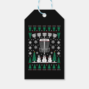 Disc Golf Ugly Christmas Sweater Pajama Gifts Gift Tags