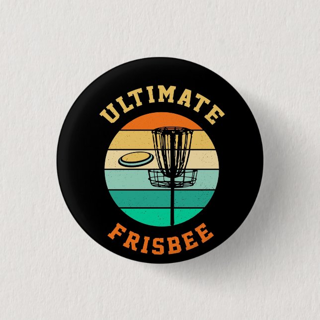 Disc Golf Ultimate Frisbee 1 Inch Round Button (Front)