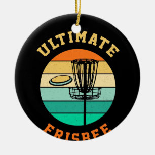 Disc Golf Ultimate Frisbee Ceramic Ornament