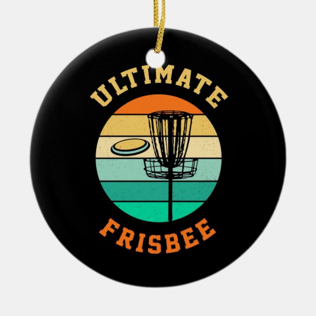 Disc Golf Ultimate Frisbee Ceramic Ornament (Front)