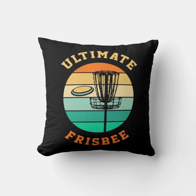 Disc Golf Ultimate Frisbee Throw Pillow (Front)