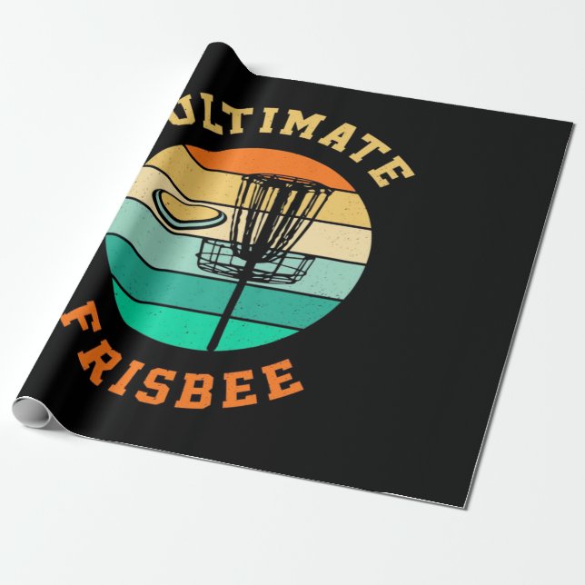 Disc Golf Ultimate Frisbee Wrapping Paper (Unrolled)