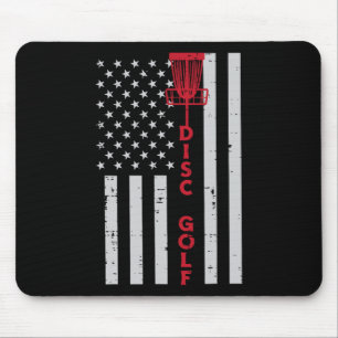 Disc Golf Us Flag Frisbee Frolf Patriotic Men Wome Mouse Pad