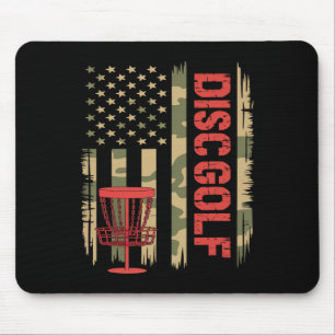 Disc Golf Usa Camo Flag - Patriotic Frolf Player _ Mouse Pad