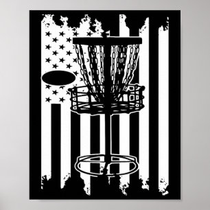 Disc Golf Usa Flag  Poster