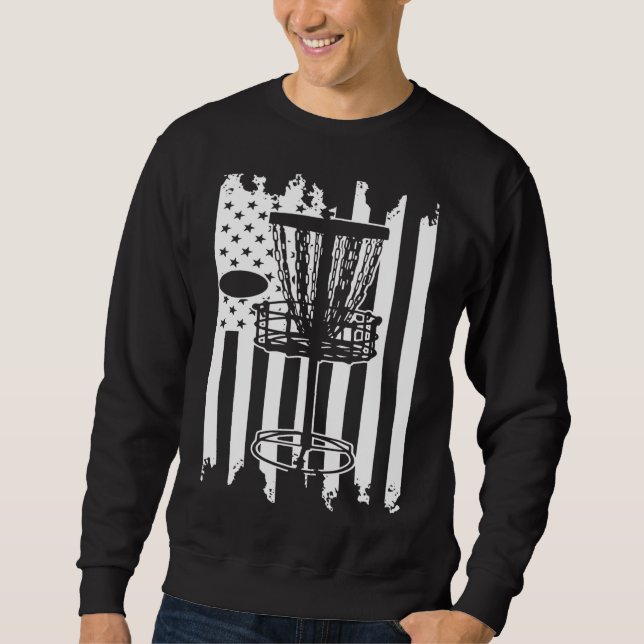 Disc golf USA Flag Sweatshirt (Front)