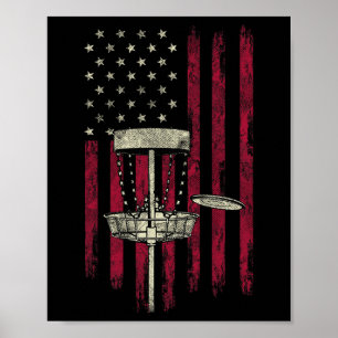 Disc Golf Vintage American Flag 4th Of July Tee Gi Poster