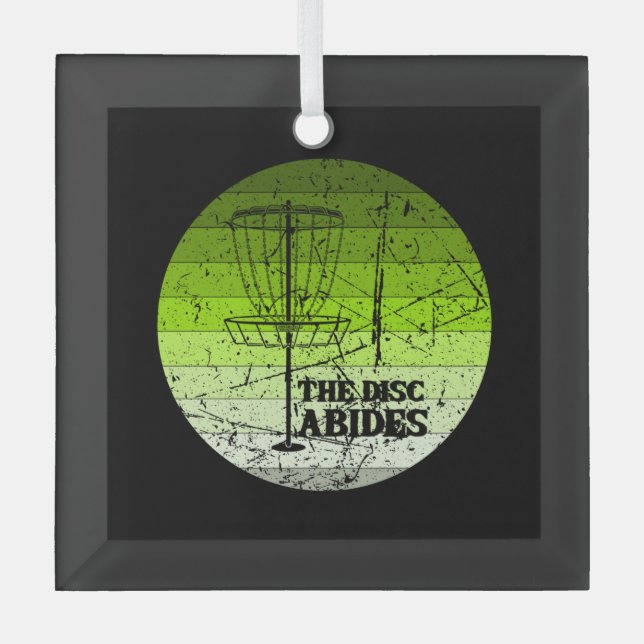 Disc Golf Vintage Glass Ornament (Front)