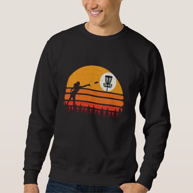Disc Golf Vintage Retro Frisbee Discgolf Sweatshirt (Front)