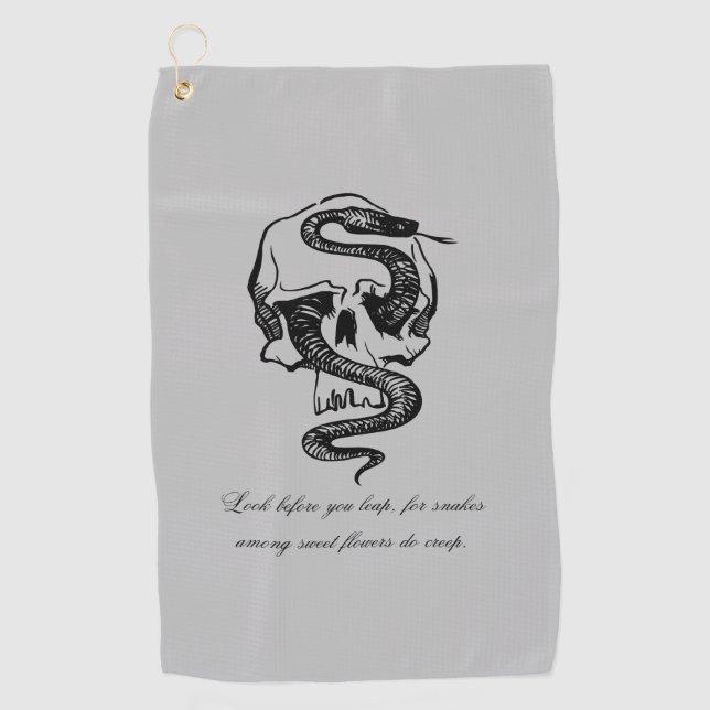 Disc Golf Warning Disc Towel (Front)