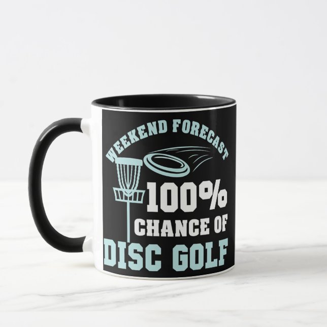 Disc Golf Weekend Forecast Frisbee Discgolf Mug (Left)