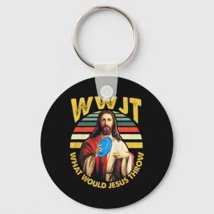 Disc Golf What Would Jesus Throw Frisbee Golf Wwjt Keychain