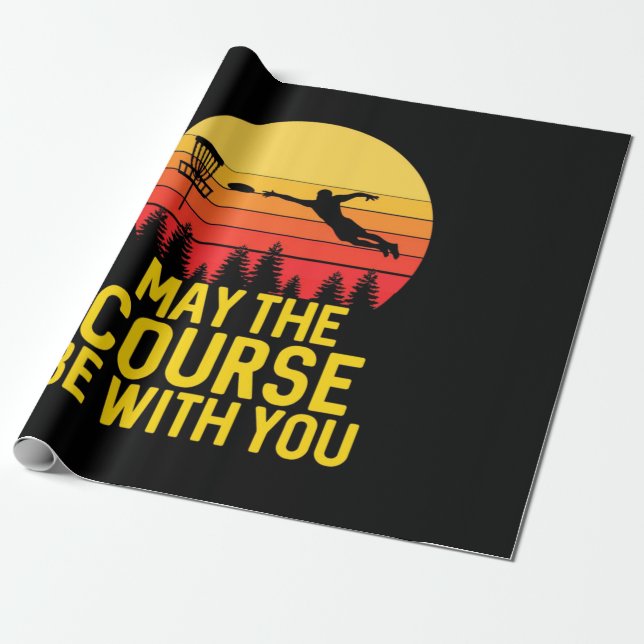 Disc Golf With You Wrapping Paper (Unrolled)